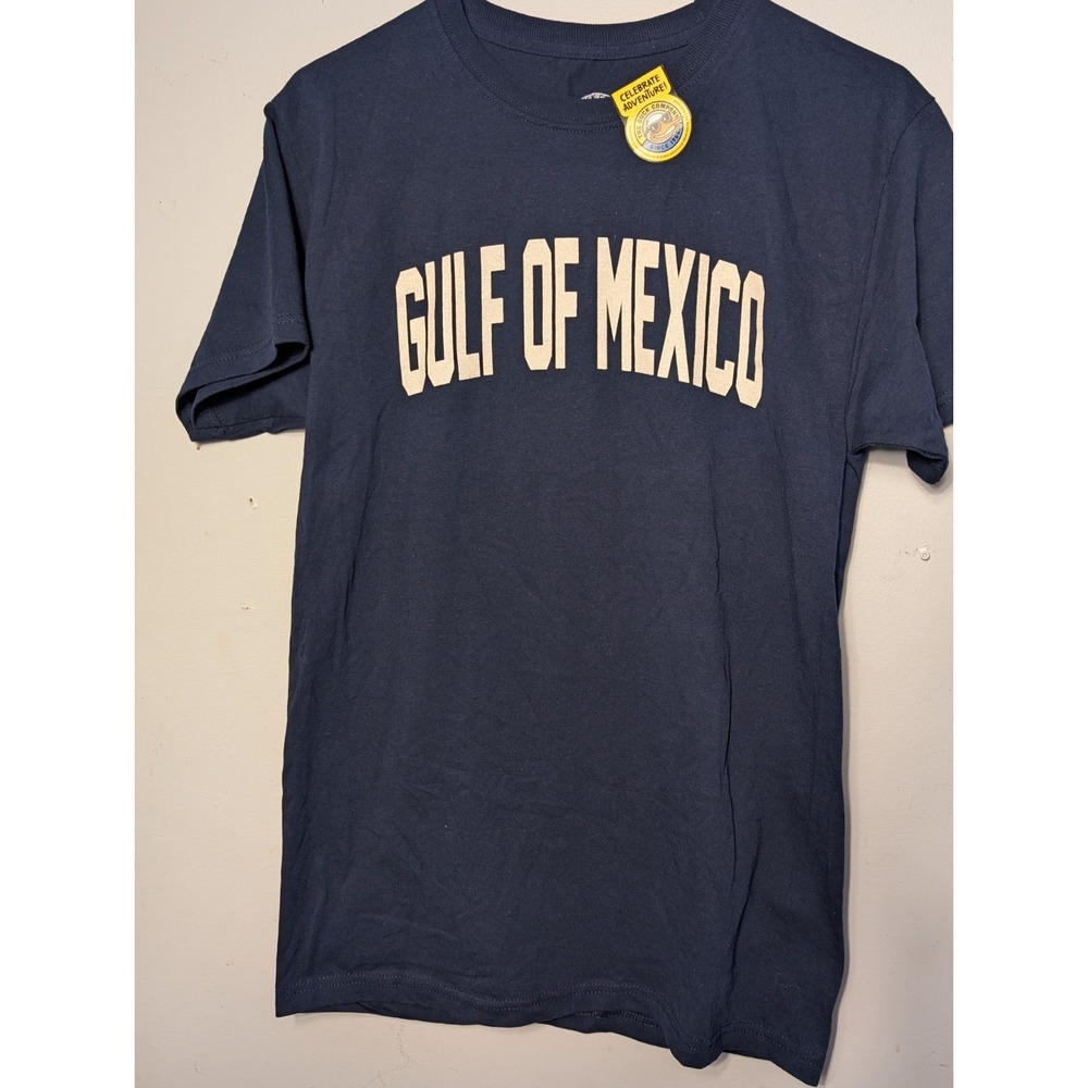 The Duck Company Gulf Of Mexico   T Shirt Adult Small Unisex  Navy & White
